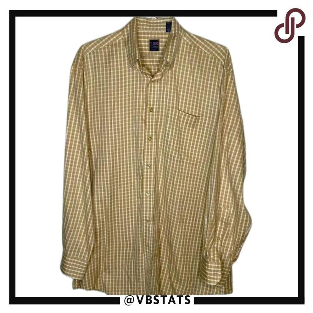 XL T Harris London Sand-White Plaid LS Shirt‎